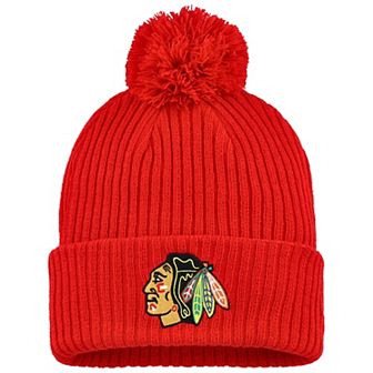 Men's�Fanatics Red Chicago Blackhawks Cuffed Knit Hat with Pom