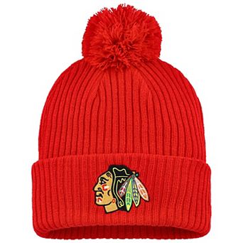 Men's�Fanatics Red Chicago Blackhawks Cuffed Knit Hat with Pom