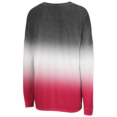 Women's Colosseum Heather Black Texas Tech Red Raiders Winkle Dip Dye Long Sleeve T-Shirt