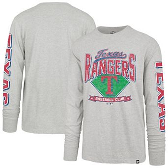 Men's�'47 Gray Texas Rangers Big & Tall Distressed Franklin Long Sleeve T-Shirt
