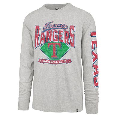 Men's '47 Gray Texas Rangers Big & Tall Distressed Franklin Long Sleeve T-Shirt
