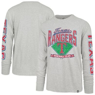 Men's '47 Gray Texas Rangers Big & Tall Distressed Franklin Long Sleeve T-Shirt