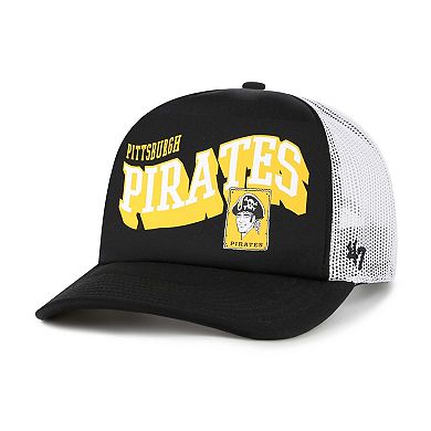 Men's '47 Black Pittsburgh Pirates Meander Foam Trucker Snapback Hat