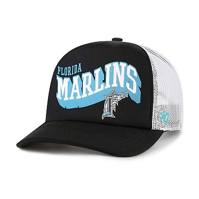 Men's '47 Black Miami Marlins Meander Foam Trucker Snapback Hat