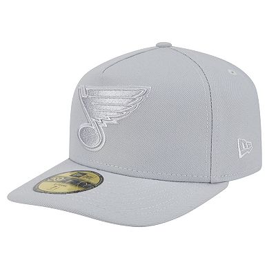 Men's New Era Gray St. Louis Blues Color Pack A-Frame 59FIFTY Fitted Hat