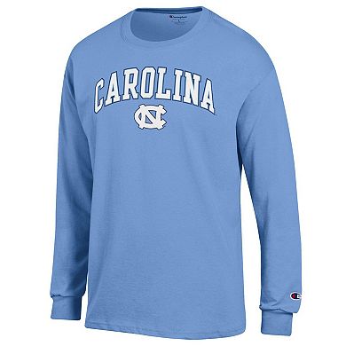Men's Champion® Carolina Blue North Carolina Tar Heels Arch Over Logo Long Sleeve T-Shirt