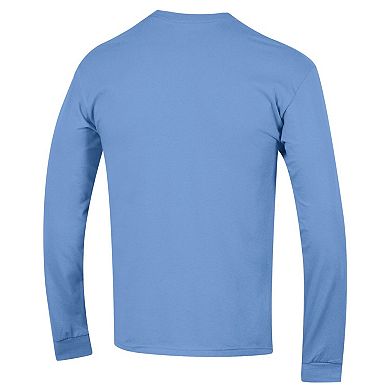 Men's Champion® Carolina Blue North Carolina Tar Heels Arch Over Logo Long Sleeve T-Shirt