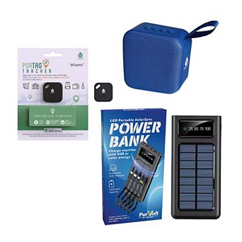 Pursonic Wireless Speaker, Solarsync Power Bank & Purtag Tracker Bundle