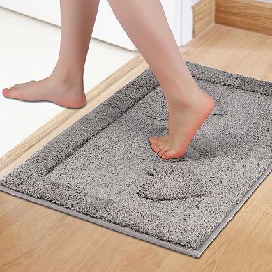 1Pcs Heart Pattern Bathroom Rugs Mat, Soft Absorbent Bath Mat Non Slip, Shaggy Bath Carpet 20"x32"