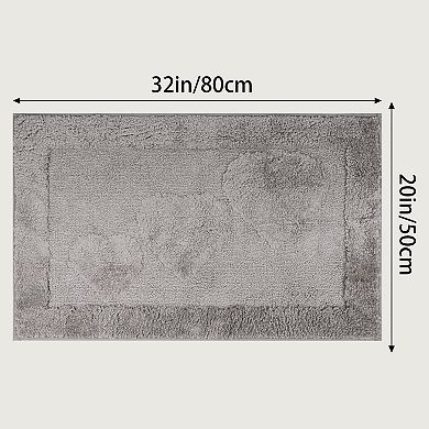 1Pcs Heart Pattern Bathroom Rugs Mat, Soft Absorbent Bath Mat Non Slip, Shaggy Bath Carpet 20"x32"