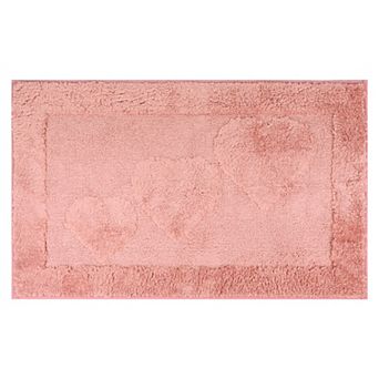 1 pc Heart Pattern Bathroom Rugs Mat, Soft Absorbent Bath Mat Non Slip, Shaggy Bath Carpet 20"x32"