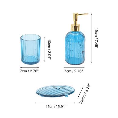 1 Set Reusable Vertical Stripes Bathroom Accessories Kit