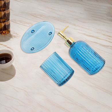 1 Set Reusable Vertical Stripes Bathroom Accessories Kit