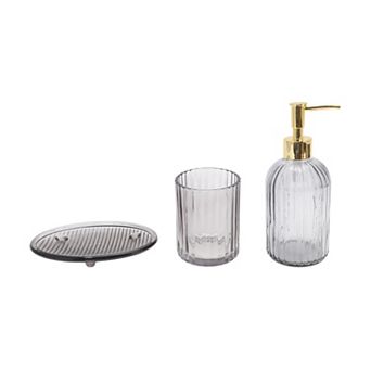 1 Set Reusable Vertical Stripes Bathroom Accessories Kit