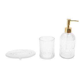 1 Set Reusable Vertical Stripes Bathroom Accessories Kit