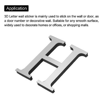 3D Acrylic Alphabet Mirror Wall Stickers, Self-Adhesive Home Decor Letter Sticker for DIY Decoration