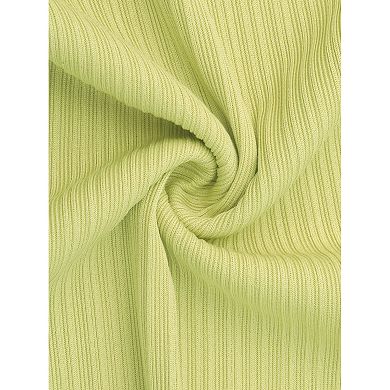 Women's Wide Leg High Waist Pull on Ribbed Knit Casual Drawstring Palazzo Trousers Cropped Pants