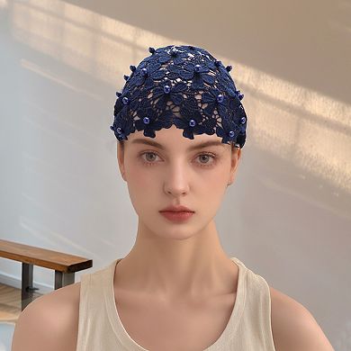 Fashion Faux Pearl Floral Wide Headwrap 1 Pc
