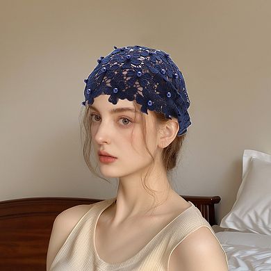 Fashion Faux Pearl Floral Wide Headwrap 1 Pc