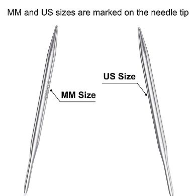 Size US 8 (5mm) Knitting Needles Circular Needle 16" (40cm) Round Metal Stainless Steel Needle