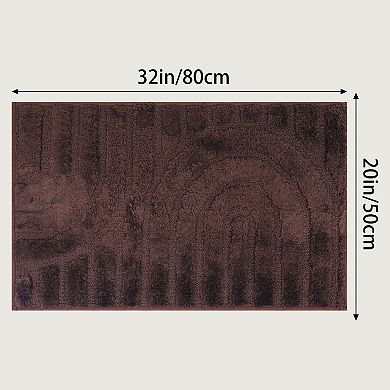 1 Pcs Geometry Pattern Bathroom Rugs Mat, Bath Floor Mat, Non Slip Shaggy Bath Carpet 20" x 32"