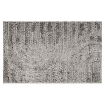 1 pc Geometry Pattern Bathroom Rugs Mat, Bath Floor Mat, Non Slip Shaggy Bath Carpet 20" x 32"