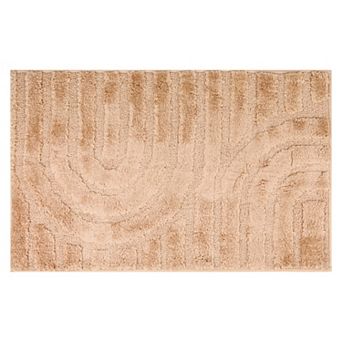 1 pc Geometry Pattern Bathroom Rugs Mat, Bath Floor Mat, Non Slip Shaggy Bath Carpet 20" x 32"