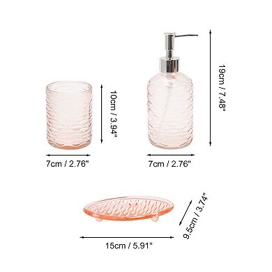 1 Set Durable Waves Pattern Bathroom Accessories Kit