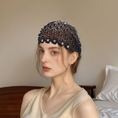 Elegant Bead Hollow Wide Headwrap 1 Pc
