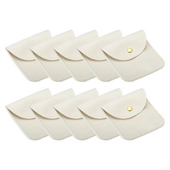 10x10cm Jewelry Pouches with Snap Button, 10 Pack Jewelry Pouches Portable Storage for Necklace