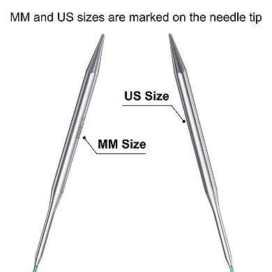 Size US 9 (5.5mm) Knitting Needles Circular Needle 16" (40cm) Round Metal Stainless Steel Needle
