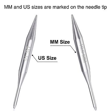 Size US 15 (10mm) Knitting Needles Circular Needle 16" (40cm) Round Metal Stainless Steel Needle