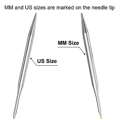 Size US 10 (6mm) Knitting Needles Circular Needle 16" (40cm) Round Metal Stainless Steel Needle