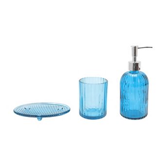 1 Set Durable Vertical Stripes Bathroom Accessories Kit