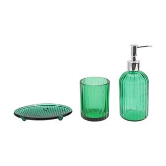 1 Set Durable Vertical Stripes Bathroom Accessories Kit