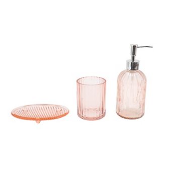 1 Set Durable Vertical Stripes Bathroom Accessories Kit