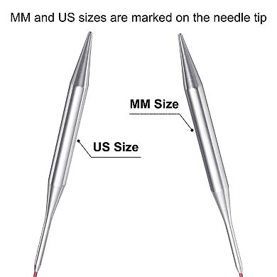 Size US 11 (8mm) Knitting Needles Circular Needle 16" (40cm) Round Metal Stainless Steel Needle