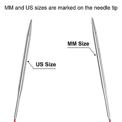 Size US 6 (4mm) Knitting Needles Circular Needle 16" (40cm) Round Metal Stainless Steel Needle