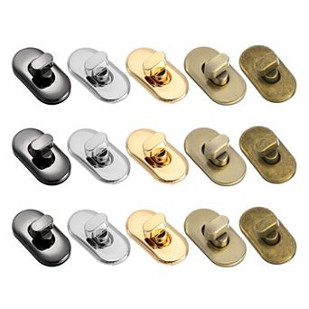 15 pc Turn Lock Clasp, Alloy Purse Closures Oval Twist Lock Fasteners Bag Hardware Accessories