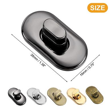15pcs Turn Lock Clasp, Alloy Purse Closures Oval Twist Lock Fasteners Bag Hardware Accessories