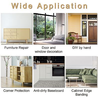 Wood Grain Tape, 4"x33 Ft Self Adhesive Wood Grain Repair Patch for Baseboards, Doors, Floor Repair