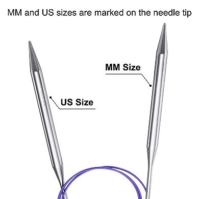 Size US 13 (9mm) Knitting Needles Circular Needle 40" (100cm) Round Metal Stainless Steel Needle