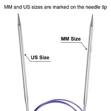 Size US 7 (4.5mm) Knitting Needles Circular Needle 40" (100cm) Round Metal Stainless Steel Needle