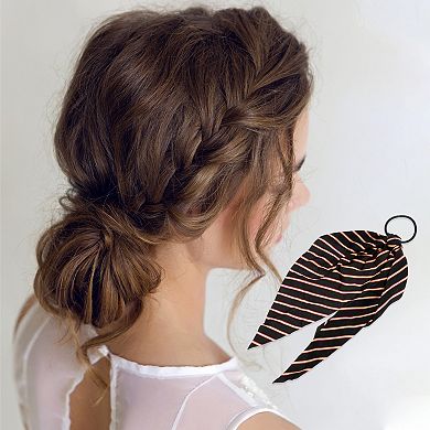 Stripes Triangle Ribbon Hair Elastic Band 1 Pc