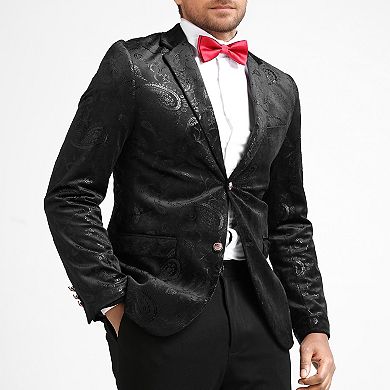 Men's Two Button Blazer Floral Print Notched Lapel Stylish Slim Fit