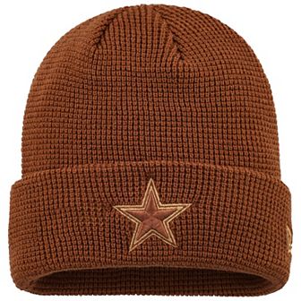 Men's New Era Brown Dallas Cowboys Tiramasu Waffle Cuffed Knit Hat