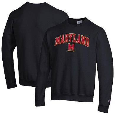 Men's Champion® Black Maryland Terrapins Arch Over Logo Pullover Sweatshirt