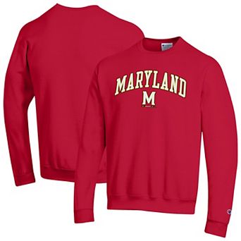 Men's Champion® Red Maryland Terrapins Arch Over Logo Pullover Sweatshirt