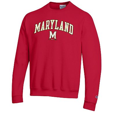 Men's Champion® Red Maryland Terrapins Arch Over Logo Pullover Sweatshirt