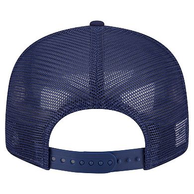 Men's New Era Navy Navy Midshipmen Split Panel 9FIFTY Snapback Trucker Hat